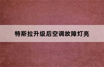 特斯拉升级后空调故障灯亮